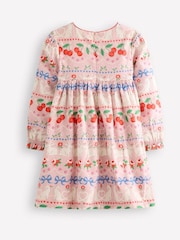 Boden Pink Bess Cosy Smocked 100% Cotton Dress - Image 3 of 4