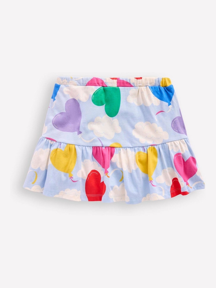 Boden Blue Hearts 100% Cotton Tiered Jersey Skort - Image 1 of 4