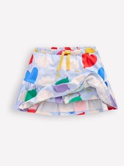 Boden Blue Hearts 100% Cotton Tiered Jersey Skort - Image 2 of 4