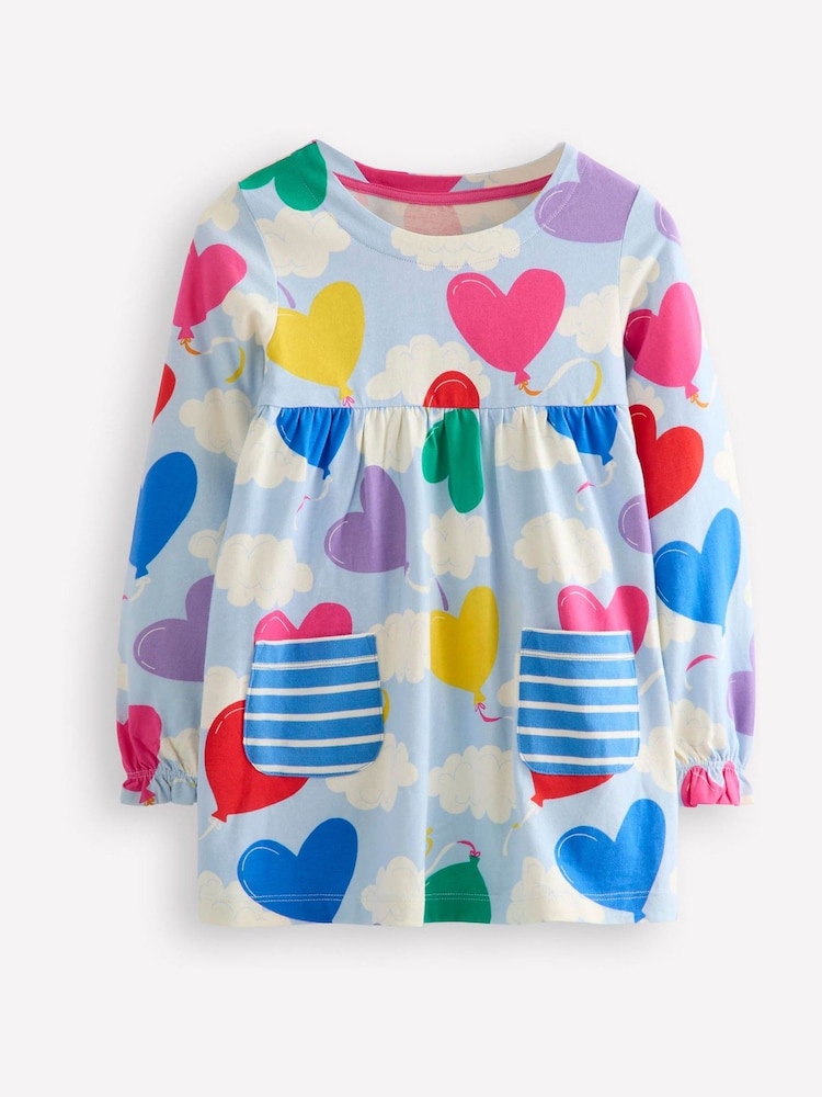 Boden Blue Long Sleeve 100% Cotton Printed Tunic - Image 2 of 4
