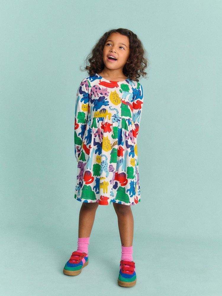 Boden Green Long-Sleeved Fun Jersey Dress - Image 1 of 4