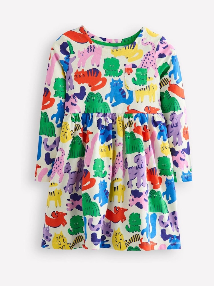 Boden Green Long-Sleeved Fun Jersey Dress - Image 2 of 4