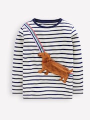 Boden Blue Novelty Bag 100% Cotton T-Shirt - Image 2 of 4