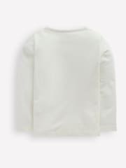 Boden White/Pink Strawberry Ari Long Sleeve Boucle 100% Cotton T-Shirt - Image 2 of 3