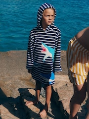 Boden Blue Appliqué Towelling Throw-on Coverup - Image 1 of 4