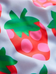 Boden Blue/Pink Strawberry Hallie Frill Strap Swimsuit - Image 3 of 3