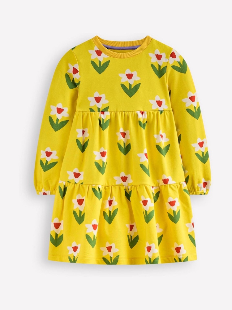 Boden Yellow Dixie Tiered Sweatshirt Dress - Image 1 of 3