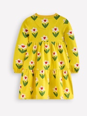 Boden Yellow Dixie Tiered Sweatshirt Dress - Image 2 of 3