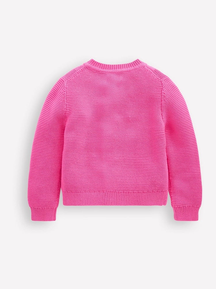 Boden Pink Cherry Embroidered Pointelle 100% Cotton Cardigan - Image 2 of 3 Boden Pink Cherry Embroidered Pointelle 100% Cotton Cardigan - Image 2 of 3