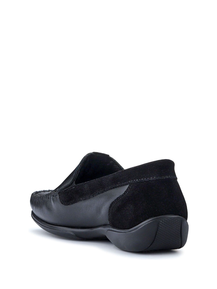Pavers Black Leather Moccasins - Image 3 of 5