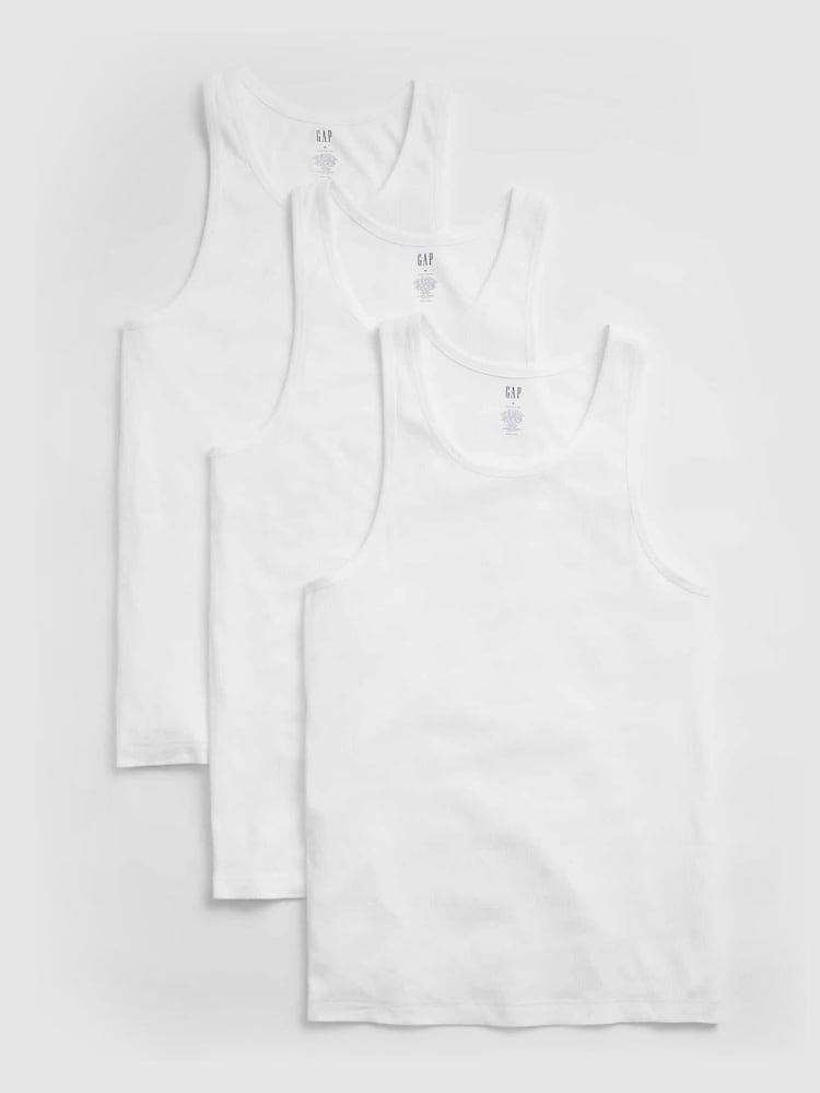 Gap White Sleeveless Crew Neck Vest Top (3 Pack) - Image 1 of 1