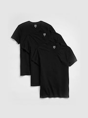 Negro - Pack de 3 camisetas de manga corta con cuello en pico de Gap - Imagen 1 de 1
