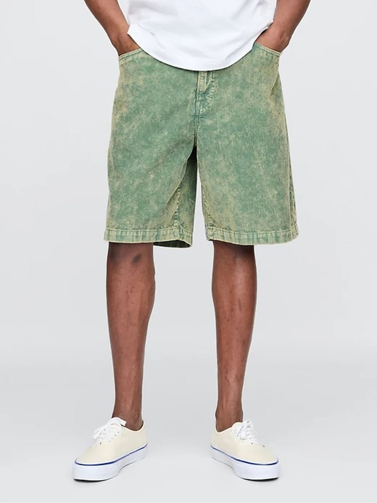 Gap Green Washed Cotton Corduroy Carpenter Shorts - Image 2 of 11