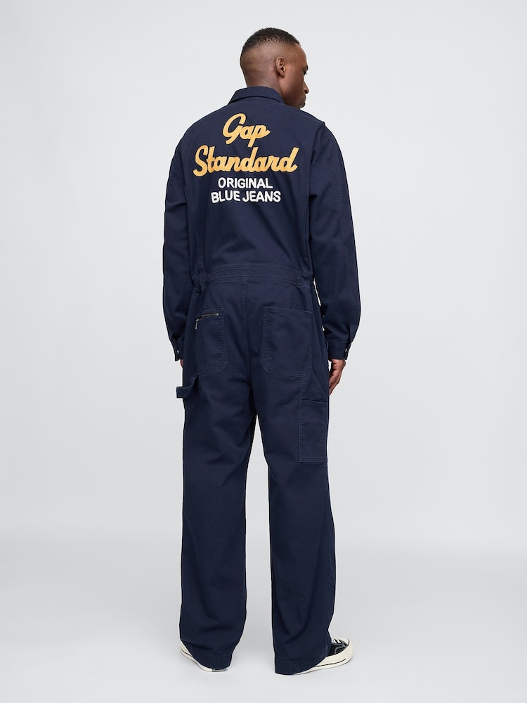Gap Navy Blue Twill Coveralls - Image 2 of 11