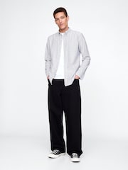 Gap Blue Stripe Regular Fit Long Sleeve Oxford Shirt - Image 3 of 5