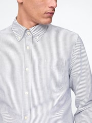 Gap Blue Stripe Regular Fit Long Sleeve Oxford Shirt - Image 4 of 5