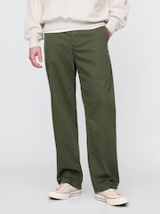 Gap Khaki Green 90s Loose Herringbone Chino Trousers - Image 1 of 5