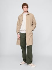 Gap Khaki Green 90s Loose Herringbone Chino Trousers - Image 4 of 5