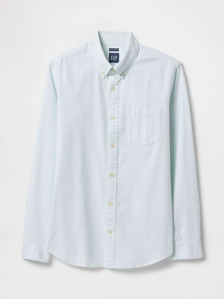 Gap Light Blue Regular Fit Long Sleeve Oxford Shirt - Image 5 of 5
