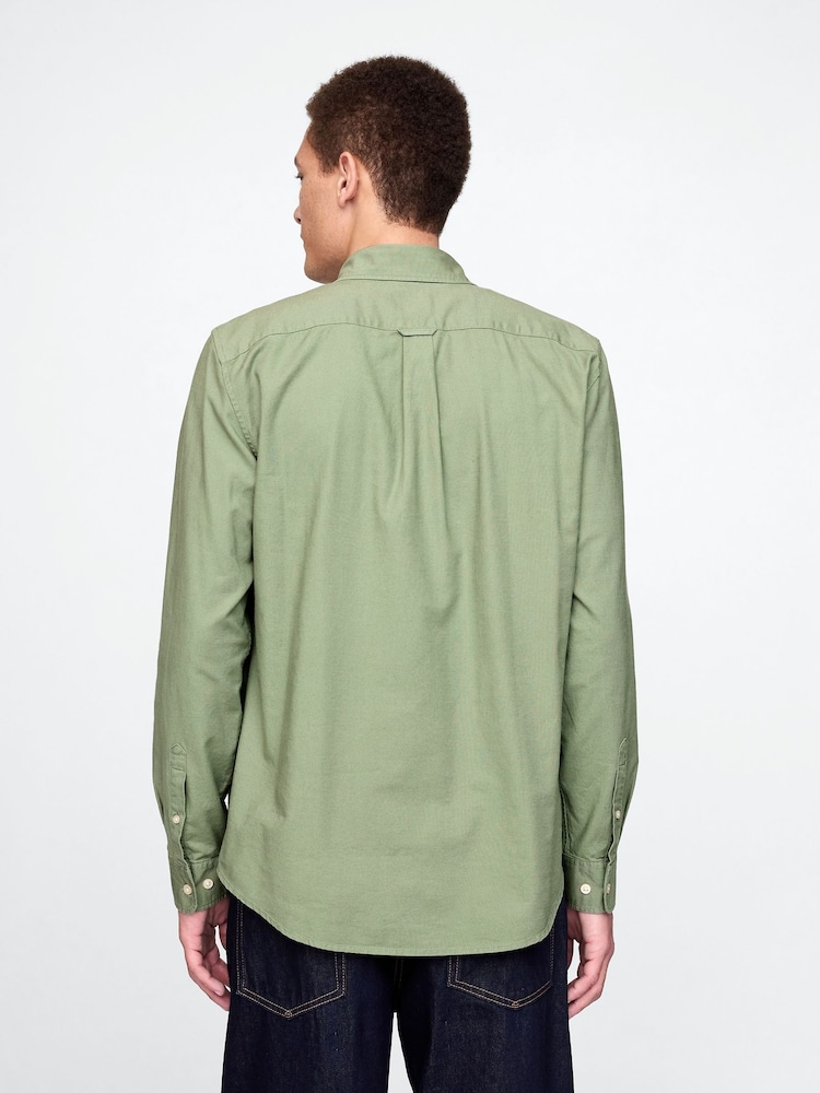 Gap Green Regular Fit Long Sleeve Oxford Shirt - Image 2 of 5