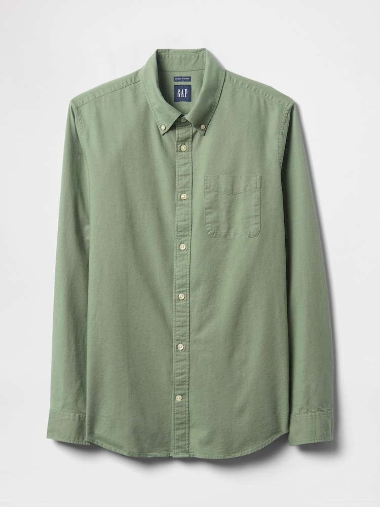 Gap Green Regular Fit Long Sleeve Oxford Shirt - Image 5 of 5