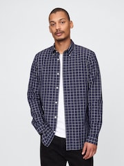 Gap Blue Check Organic Cotton Poplin Classic Shirt - Image 1 of 3