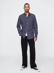 Gap Blue Check Organic Cotton Poplin Classic Shirt - Image 3 of 3