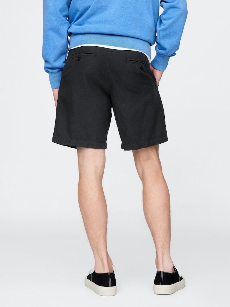 Zwart - Gap 8"" Linnen-katoenen chino shorts - Image 2 of 5