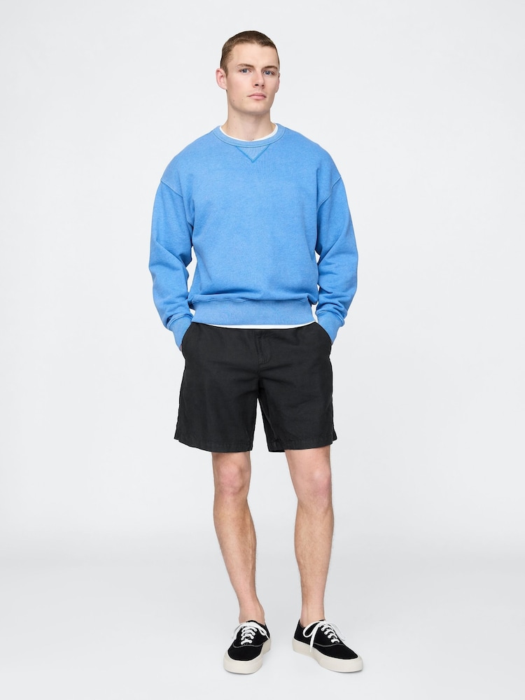 Zwart - Gap 8"" Linnen-katoenen chino shorts - Image 3 of 5