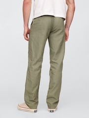 Gap Green Straight Fit Linen-Cotton Chino Trousers - Image 2 of 5