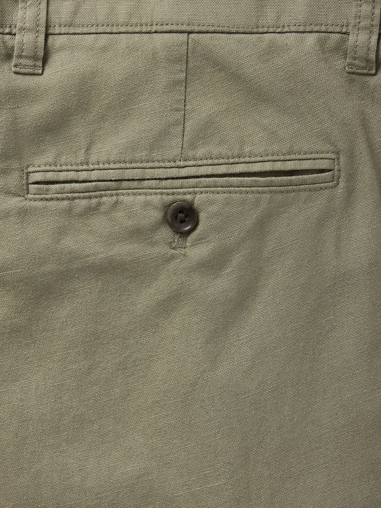Gap Green Straight Fit Linen-Cotton Chino Trousers - Image 5 of 5