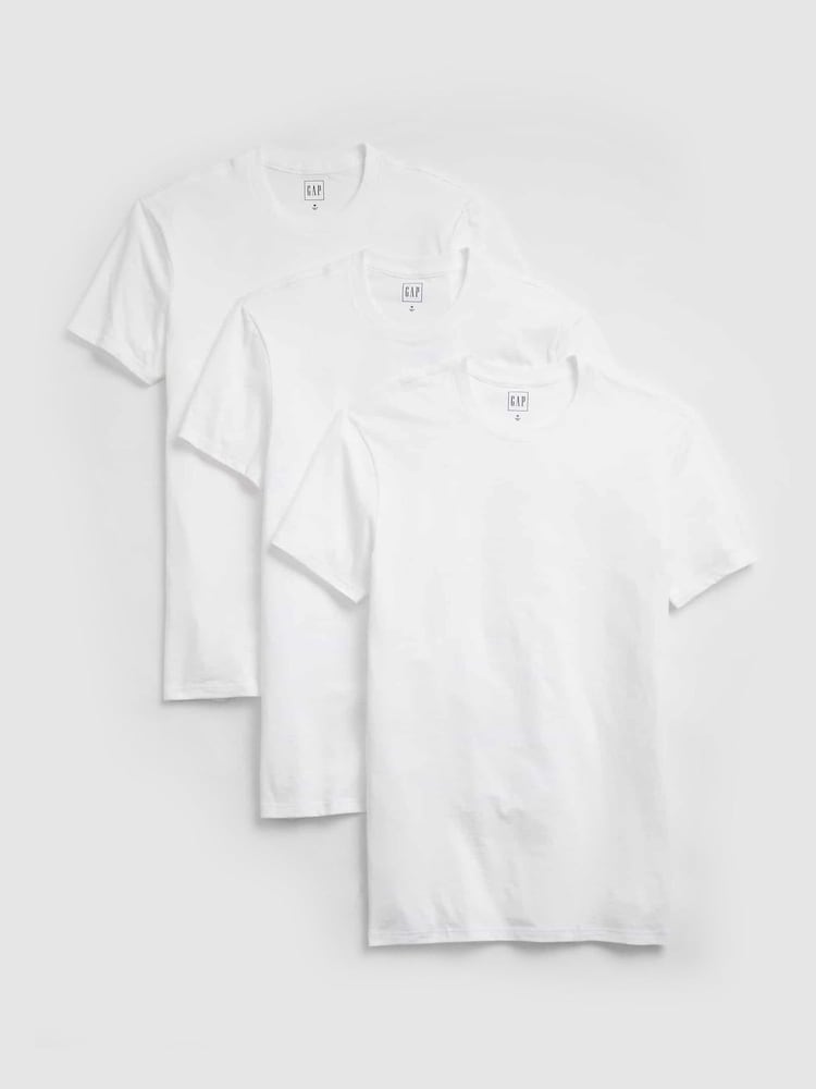 Weiß - Gap – T-Shirts mit Rundhalsausschnitt und kurzen Ärmeln im 3er-Pack - Bild 1 von 1