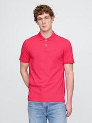 Gap Pink Logo Pique Polo Shirt - Image 1 of 5