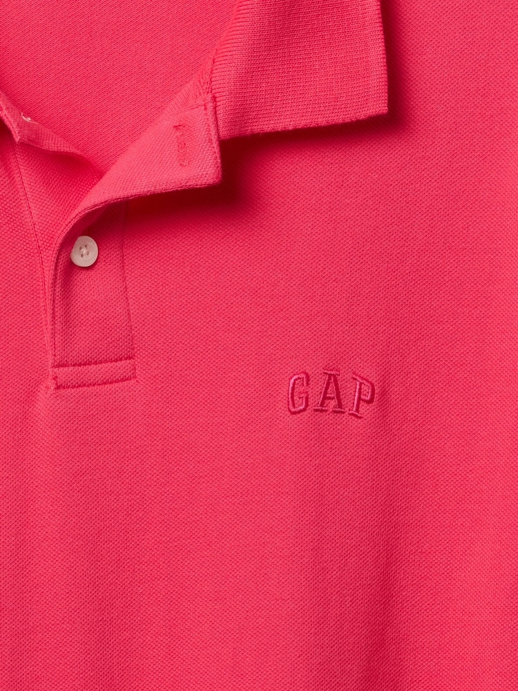 Gap Pink Logo Pique Polo Shirt - Image 5 of 5