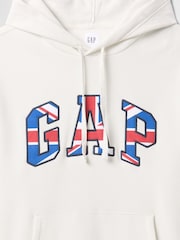 Gap White Union Jack Logo Fleece-Lined Hoodie - Image 5 of 5