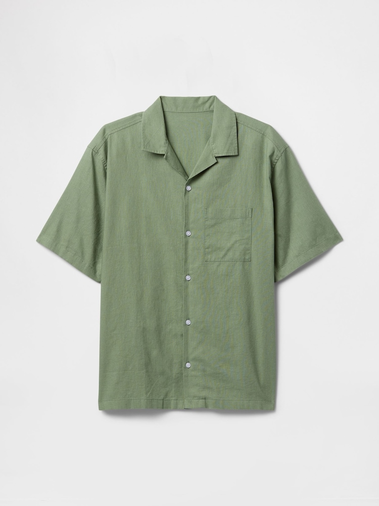 Gap Green Linen-Cotton Short Sleeve Shirt - Image 5 of 5