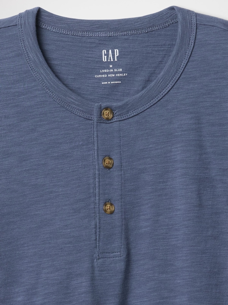 Gap Blue Short Sleeve Henley T-Shirt - Image 5 of 5 Gap Blue Short Sleeve Henley T-Shirt - Image 5 of 5