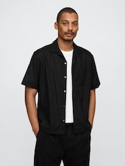Gap Black Linen-Cotton Short Sleeve Shirt - Image 1 of 5