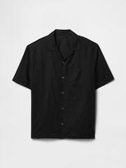 Gap Black Linen-Cotton Short Sleeve Shirt - Image 4 of 5