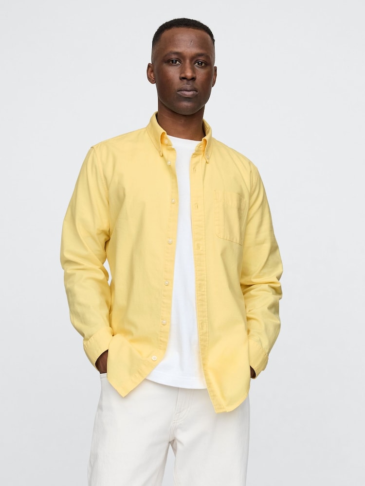 Gap Yellow Classic Oxford Shirt In Standard Fit - Image 1 of 5 Gap Yellow Classic Oxford Shirt In Standard Fit - Image 1 of 5