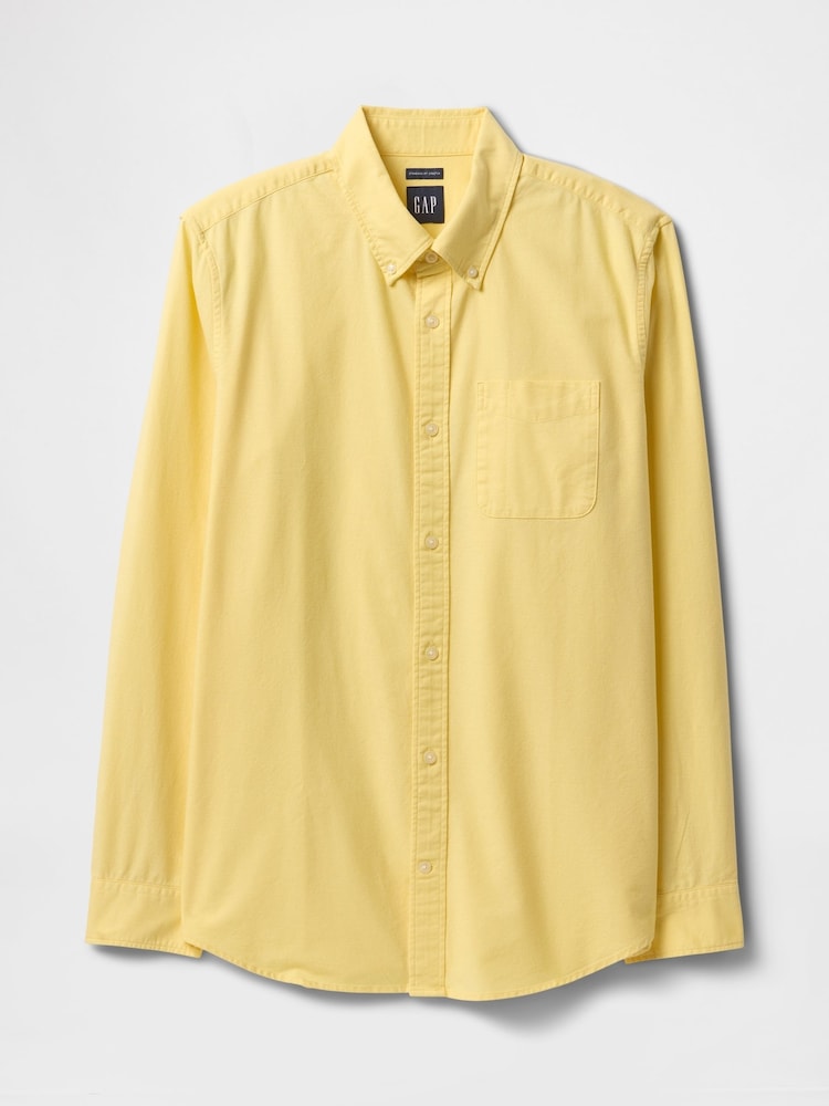 Gap Yellow Classic Oxford Shirt In Standard Fit - Image 5 of 5