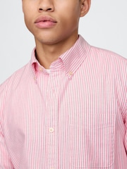 Gap Red Stripe Regular Fit Long Sleeve Oxford Shirt - Image 4 of 5