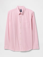 Gap Red Stripe Regular Fit Long Sleeve Oxford Shirt - Image 5 of 5