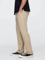 Gap Beige Straight Fit Linen-Cotton Chino Trousers - Image 3 of 5