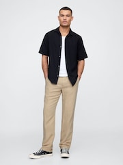 Gap Beige Straight Fit Linen-Cotton Chino Trousers - Image 4 of 5