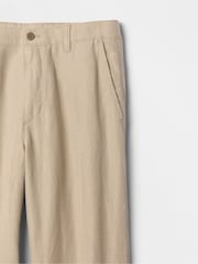 Gap Beige Straight Fit Linen-Cotton Chino Trousers - Image 5 of 5