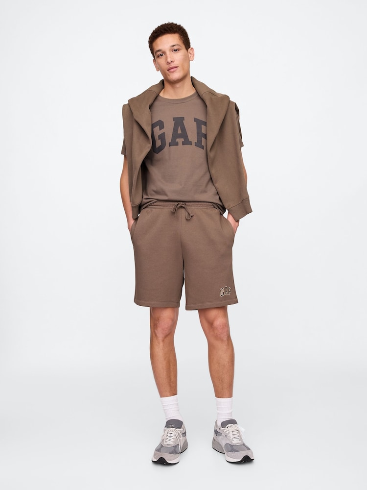 Gap Brown Pull On Logo Jogger Shorts - Image 2 of 4