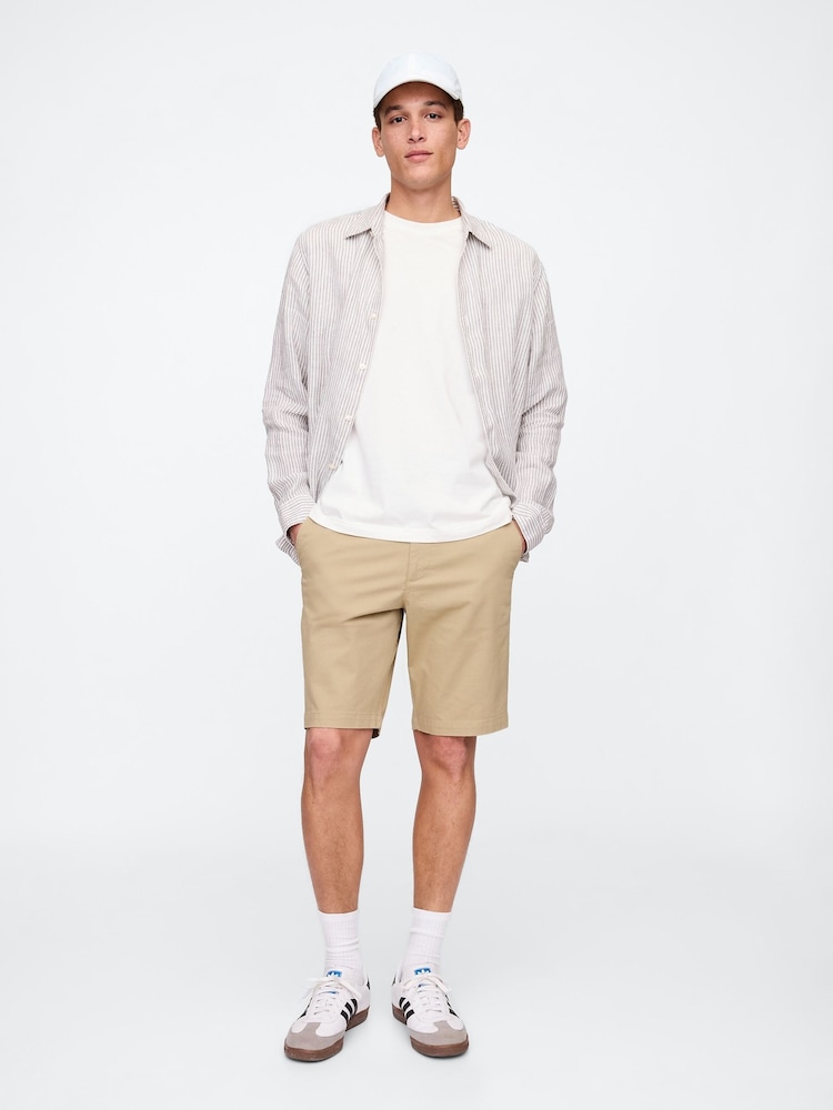 Gap Brown 10"" Skinny Fit Modern Chino Shorts - Image 4 of 5