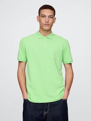 Gap Green Logo Pique Polo Shirt - Image 1 of 5