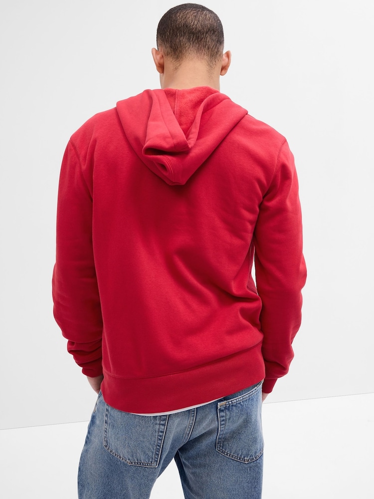 Gap Red Logo Fleece-Lined Zip Up Hoodie - Image 2 of 3